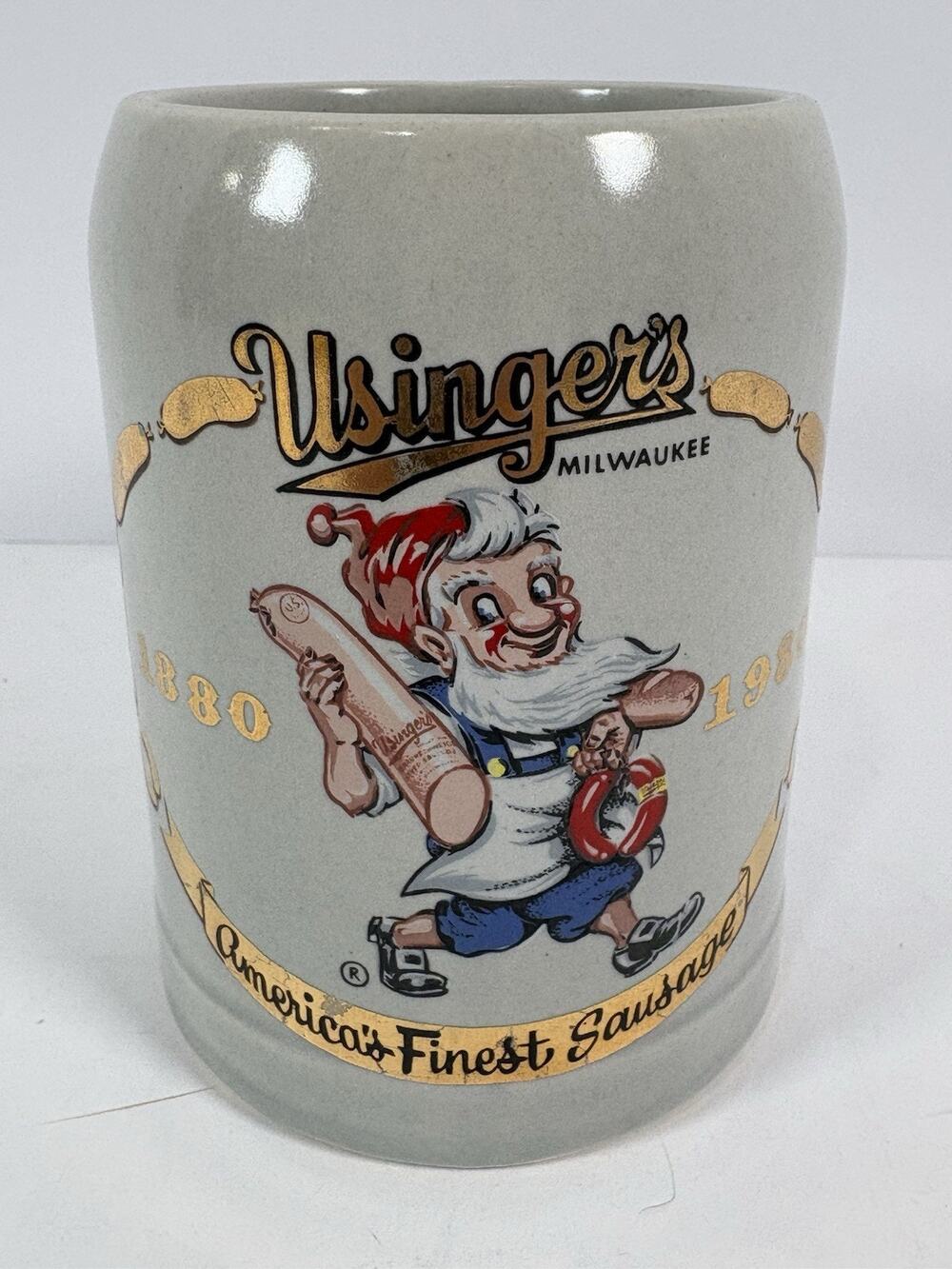 Vintage Usinger's Sausage 100 Years 1880-1980 Elf Beer Stein Mug USA Milwaukee